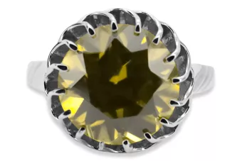 Anneau Style vintage Péridot jaune Argent sterling 925 vrc035s